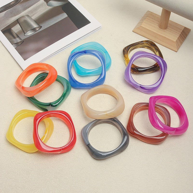 Women's Curved Acrylic Bracelets