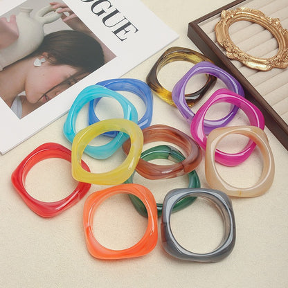 Women's Curved Acrylic Bracelets