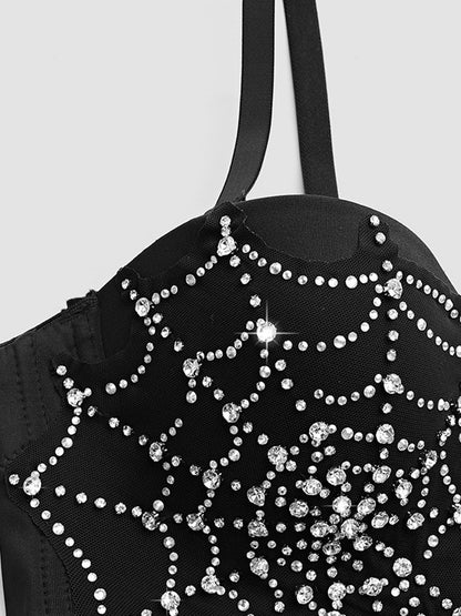 Women's Dark Spider Web Fishbone Bra