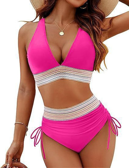 Women's Deep V Bikini Swimsuit Set