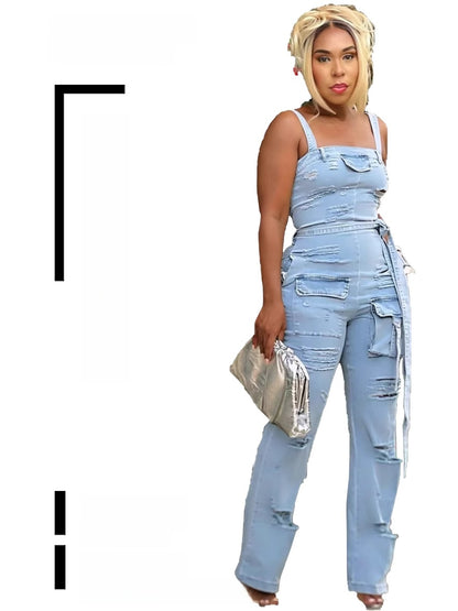 Women's Denim Jumpsuit Overalls