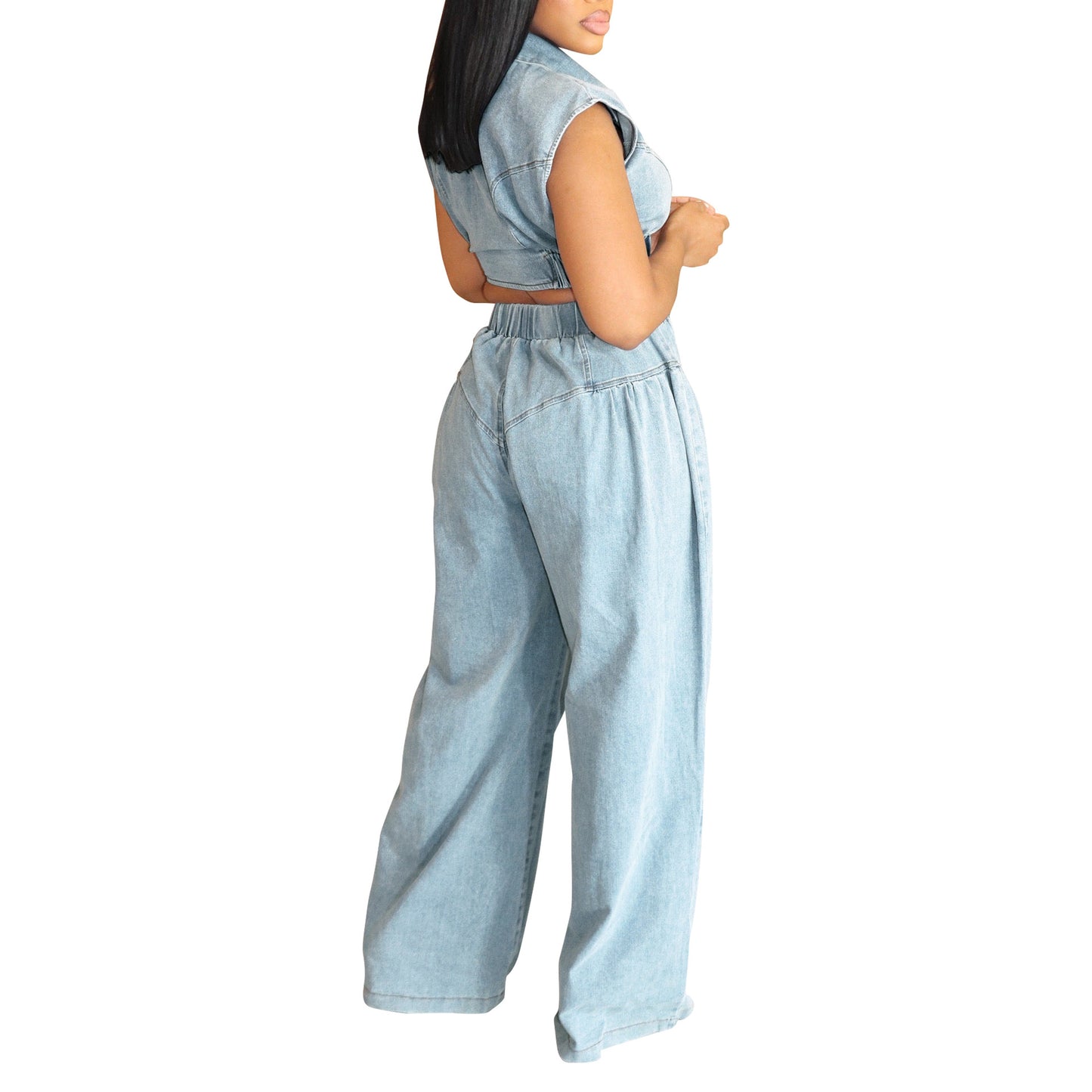 Women's denim pants set