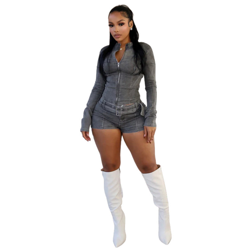Women's Denim Shorts Set