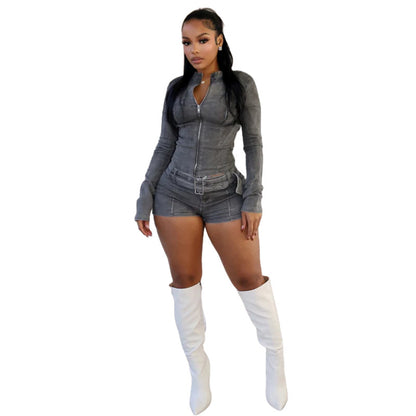 Women's Denim Shorts Set