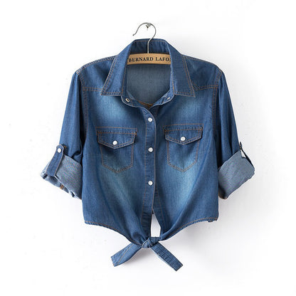 Women's Denim Tie-Knot Jacket