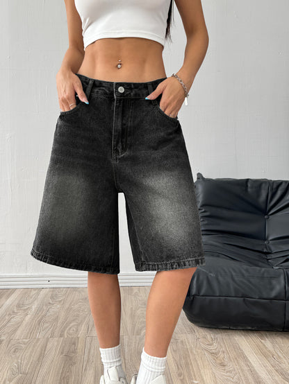 Women's Denim Wide-Leg Shorts