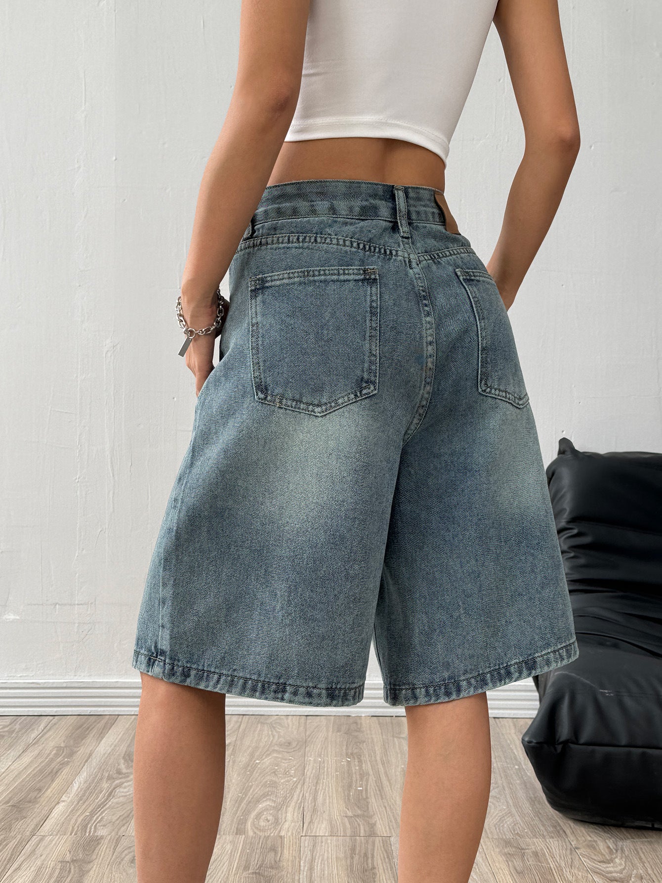 Women's Denim Wide-Leg Shorts