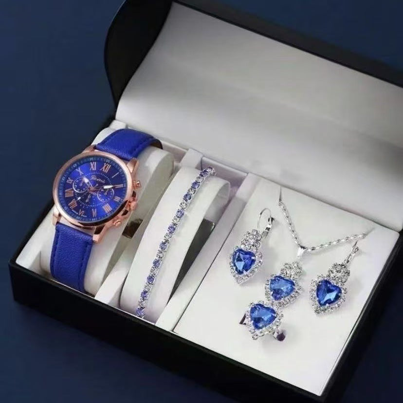 Women's Diamond Accent Quartz Watch and Jewelry