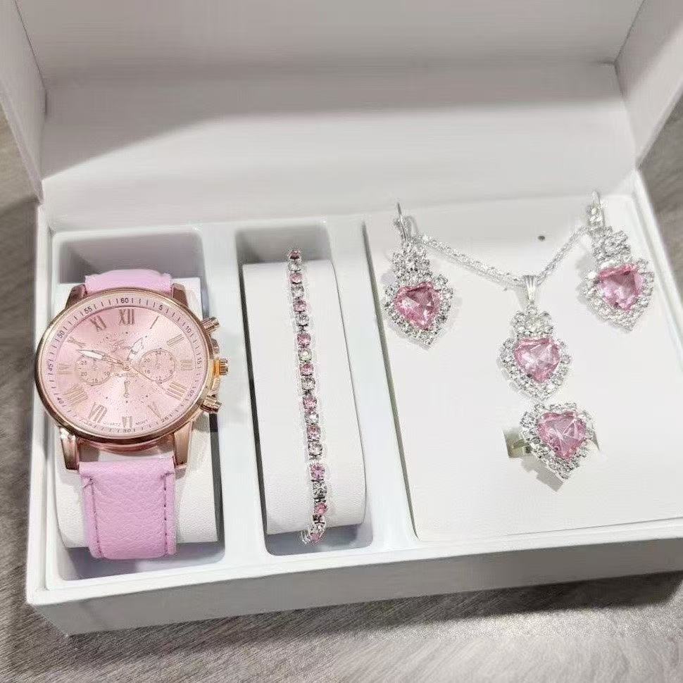 Women's Diamond Accent Quartz Watch and Jewelry