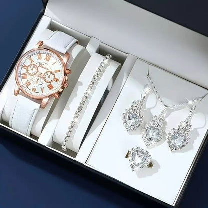 Women's Diamond Accent Quartz Watch and Jewelry