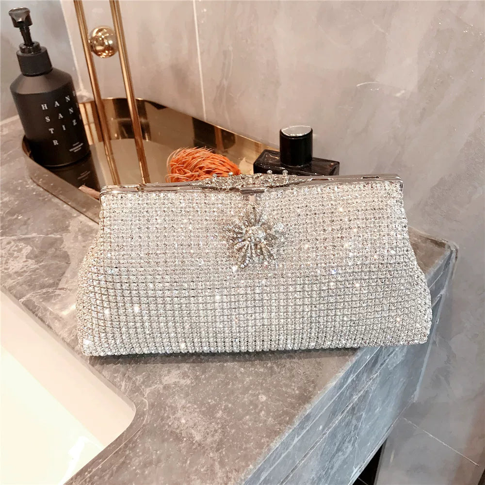 Women's Diamond-Encrusted Evening Clutch Bag
