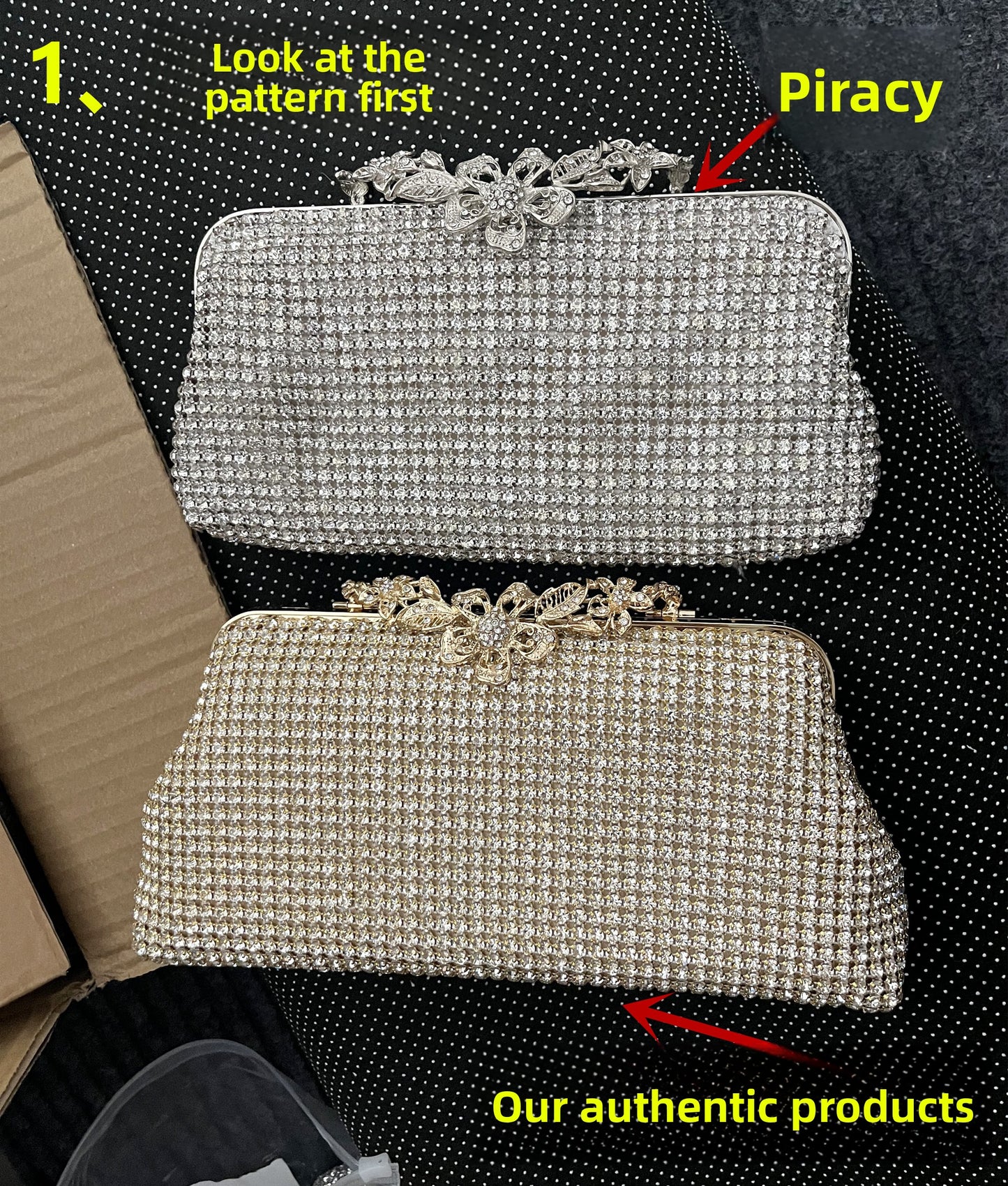 Women's Diamond-Encrusted Evening Clutch Bag