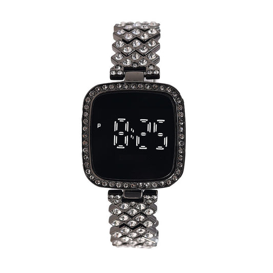 Women's Diamond LED Touch Watch Steel Band