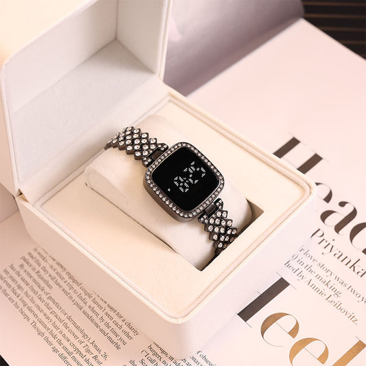 Women's Diamond LED Touch Watch Steel Band