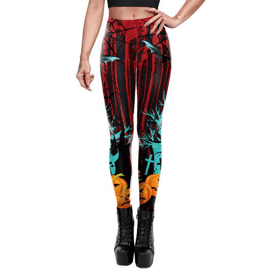 Women's Digital Print Elastic Yoga Pants