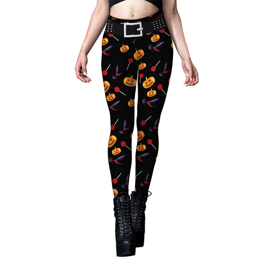 Women's Digital Print Elastic Yoga Pants