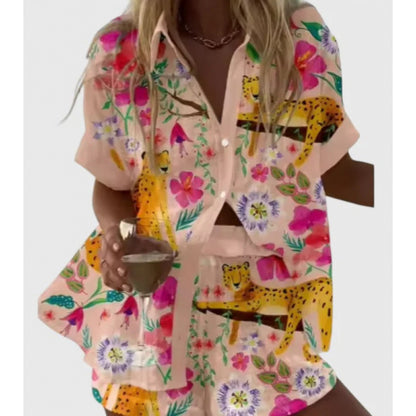 Women's Digital Print Two-Piece Summer Outfit Set