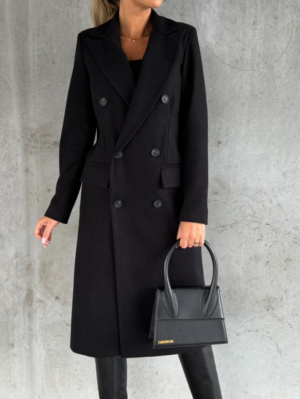 Women's Double-Breasted Woolen Coat
