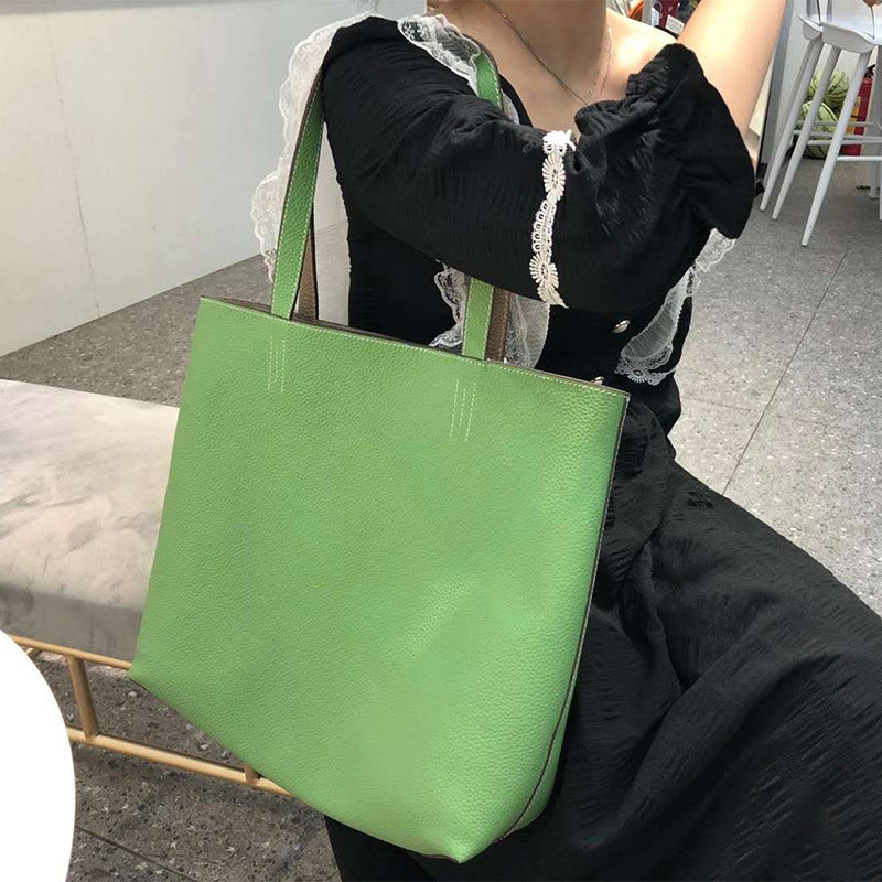 Women's Double-Sided Genuine Leather Tote Bag