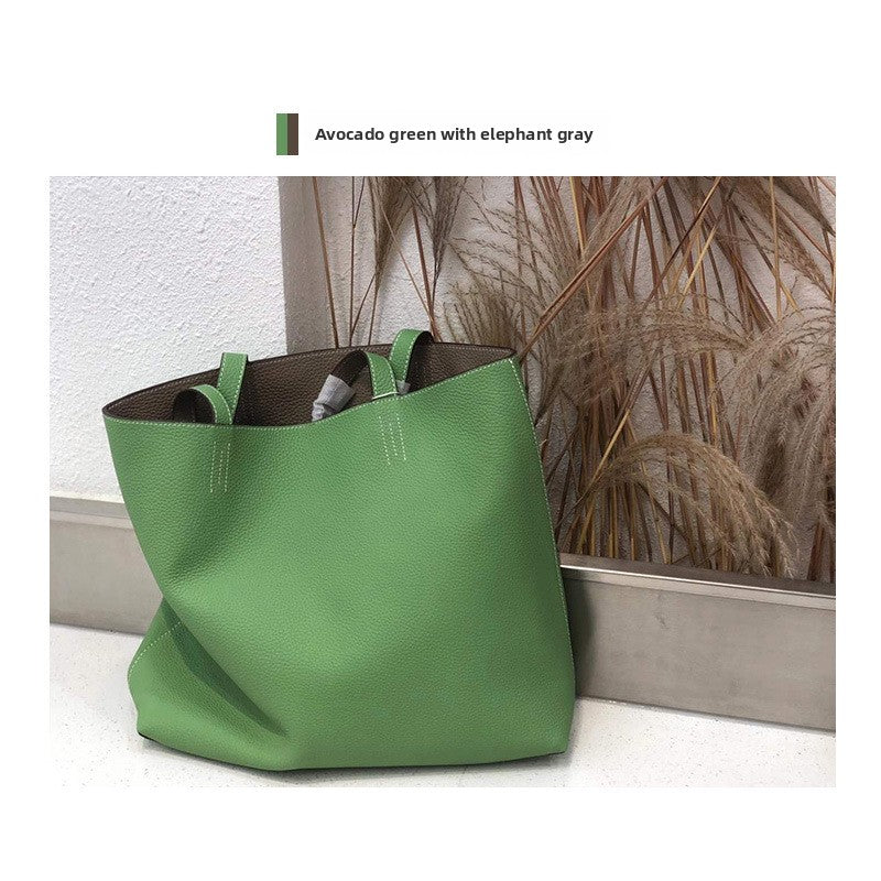 Women's Double-Sided Genuine Leather Tote Bag
