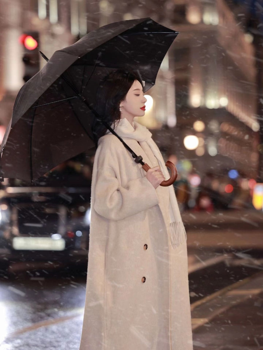 Women's Double-Sided Wool Cashmere Mid-Length Coat
