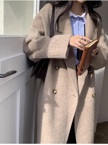 Women's Double-Sided Wool Cashmere Mid-Length Coat