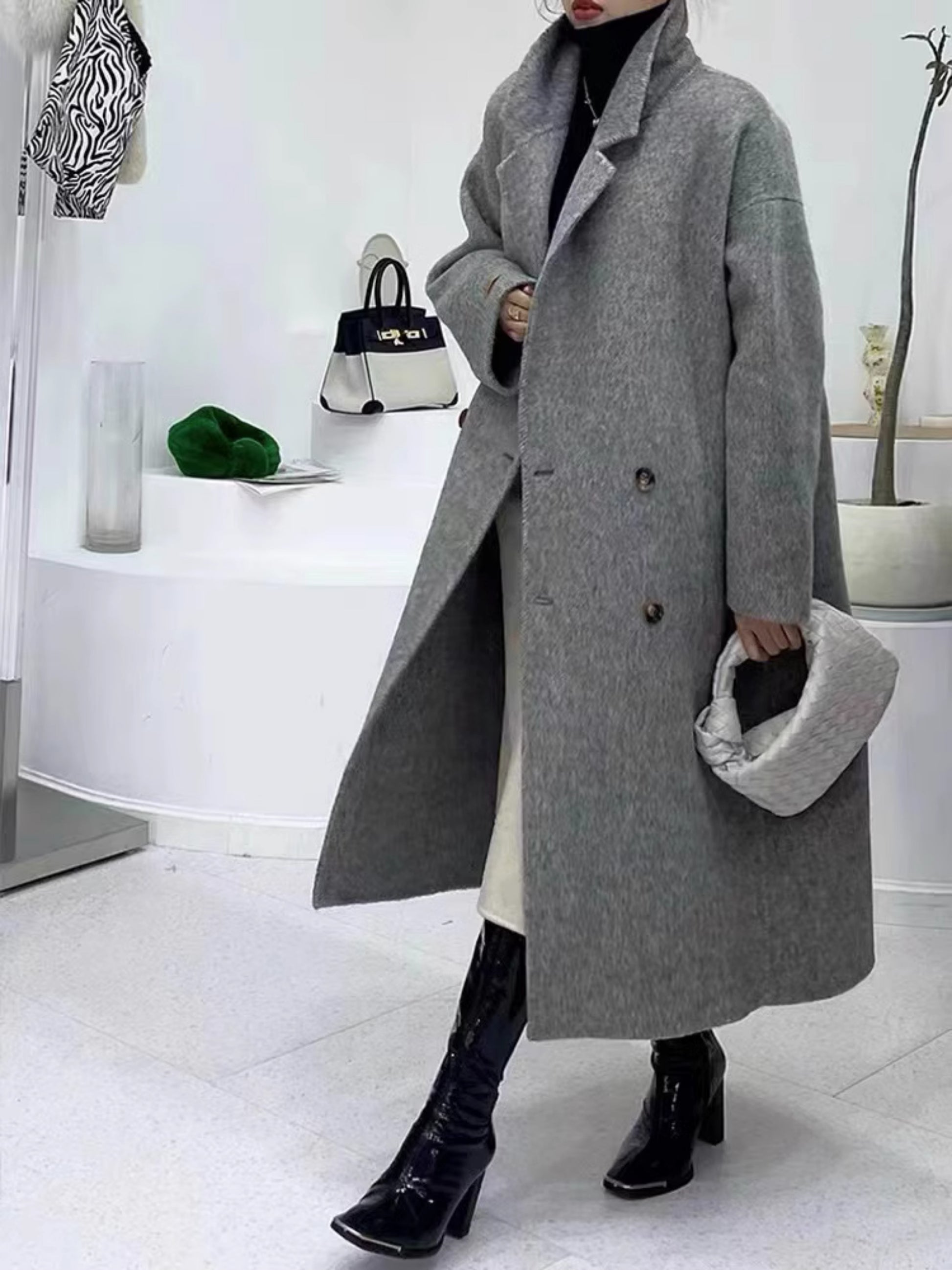 Women's Double-Sided Wool Cashmere Mid-Length Coat