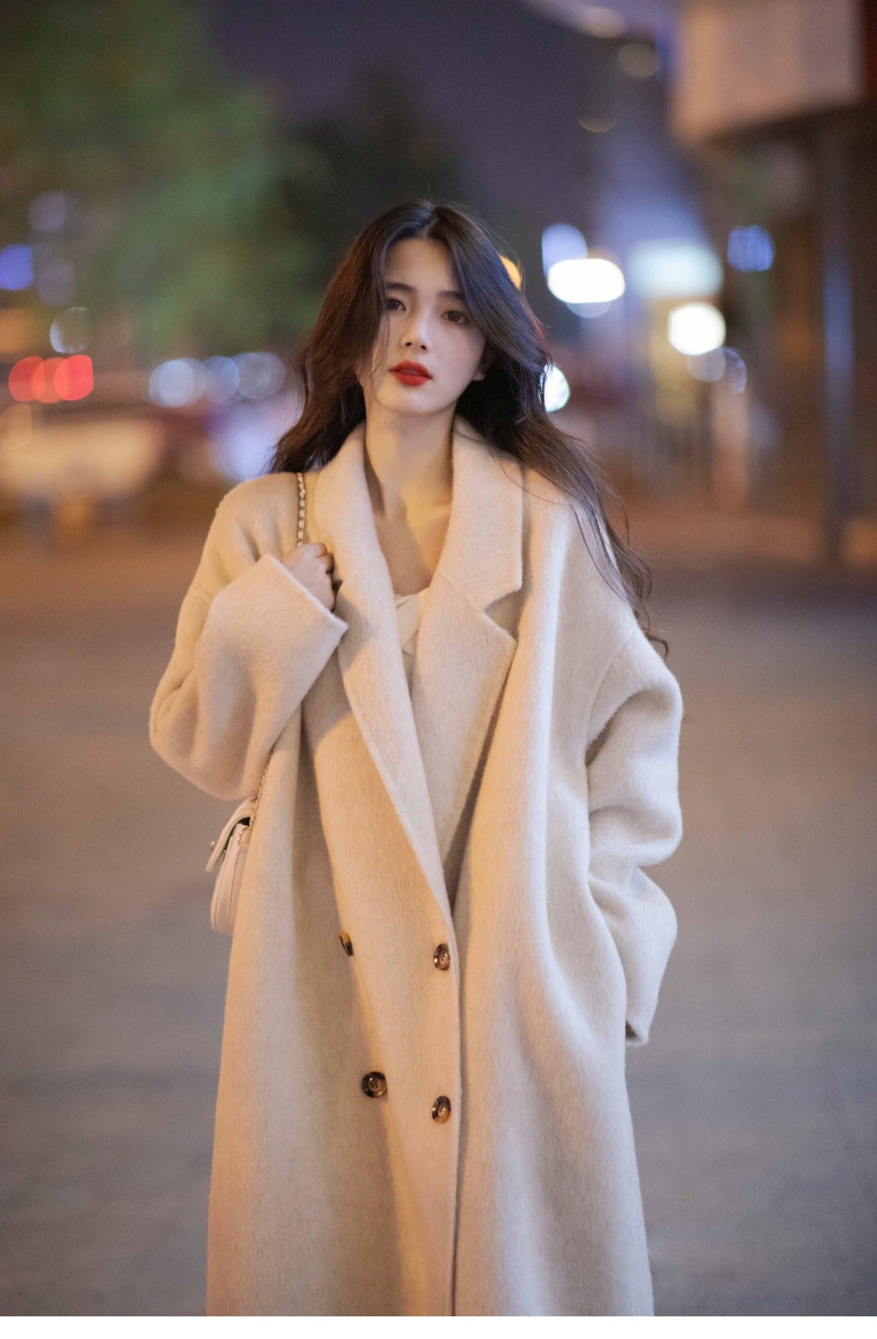 Women's Double-Sided Wool Cashmere Mid-Length Coat
