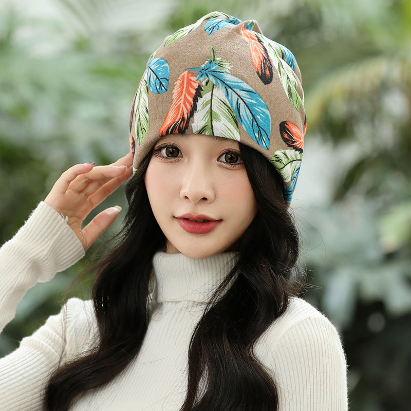 Women's Dual-Use Acrylic Neck Warmer Hat
