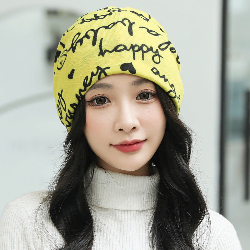 Women's Dual-Use Acrylic Neck Warmer Hat