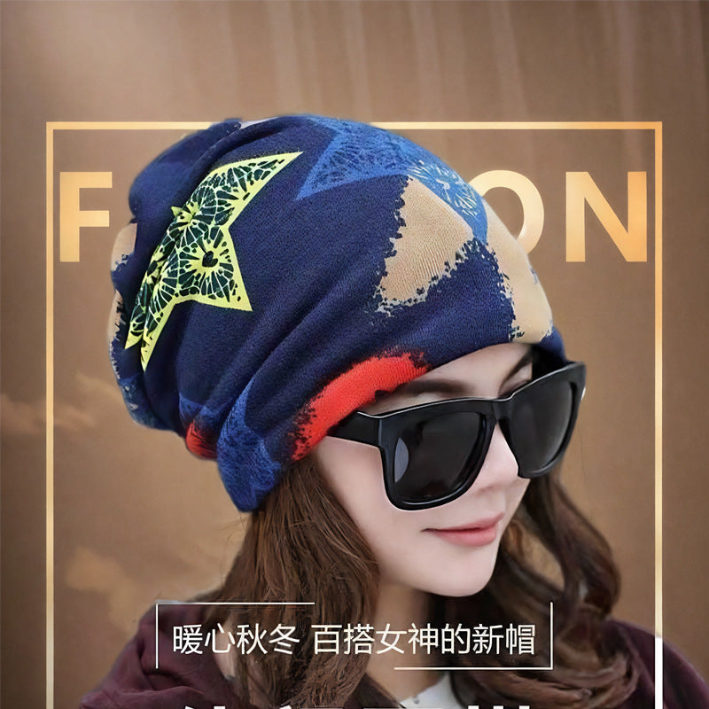Women's Dual-Use Acrylic Neck Warmer Hat