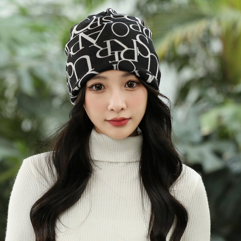 Women's Dual-Use Acrylic Neck Warmer Hat