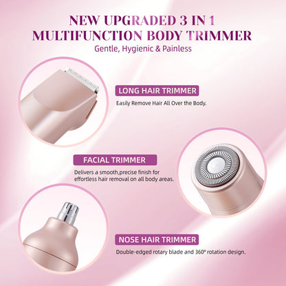 Women's Electric Shaver Three-in-One Hair Removal Device