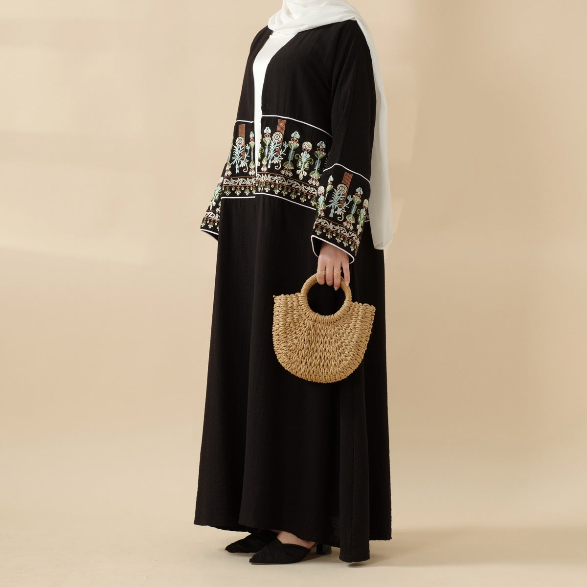 Women's Embroidered Long Robe Dress
