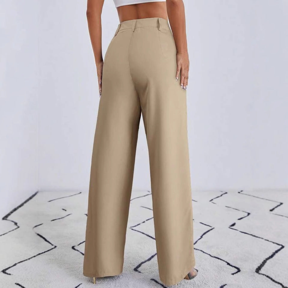 Women's European and American style high-waisted, sagging leg pants