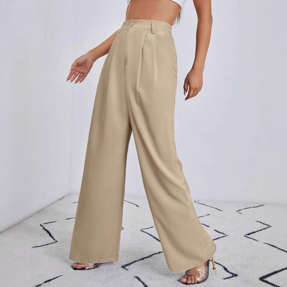 Women's European and American style high-waisted, sagging leg pants