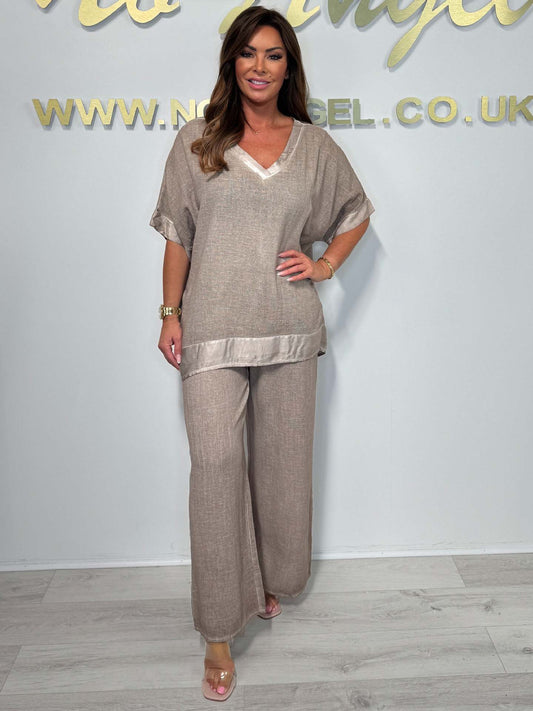 Women's Fashion Casual Plus Size V-Neck Pants Suit