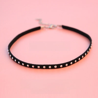 Women's Fashion Choker Necklace with Lace and Pendant