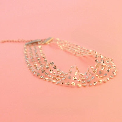Women's Fashion Choker Necklace with Lace and Pendant