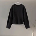 Women's Fashion Long-Sleeved Pleated Top and Wide-Leg Pants