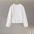 Women's Fashion Long-Sleeved Pleated Top and Wide-Leg Pants
