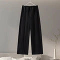 Women's Fashion Long-Sleeved Pleated Top and Wide-Leg Pants