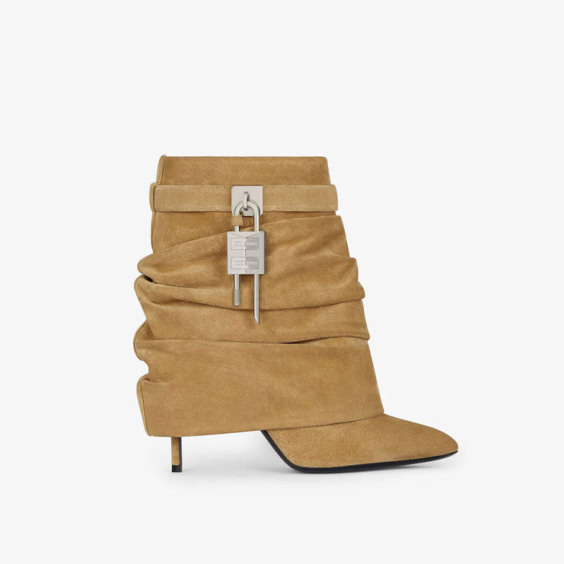 Women's Fashion Pointed Toe Short Boots with Metal Accents