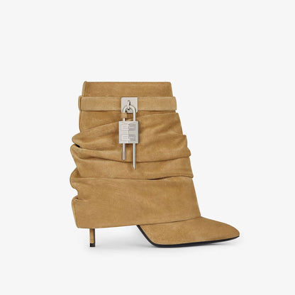 Women's Fashion Pointed Toe Short Boots with Metal Accents