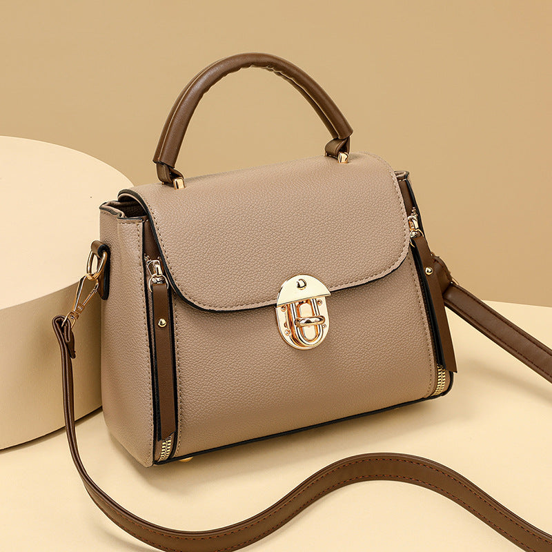 Women's Fashion PU Lock Large Capacity Shoulder Crossbody Bag