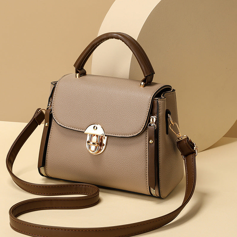 Women's Fashion PU Lock Large Capacity Shoulder Crossbody Bag