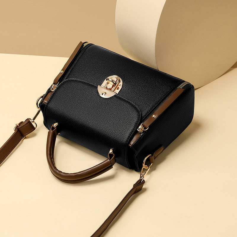 Women's Fashion PU Lock Large Capacity Shoulder Crossbody Bag