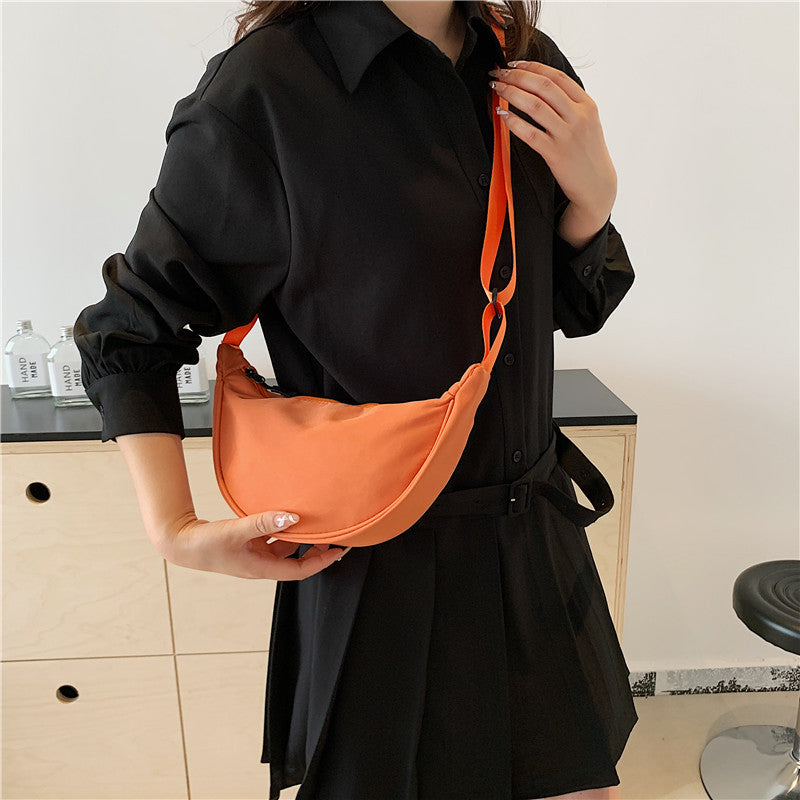 Women's Fashionable Nylon Dumpling Crossbody Bag