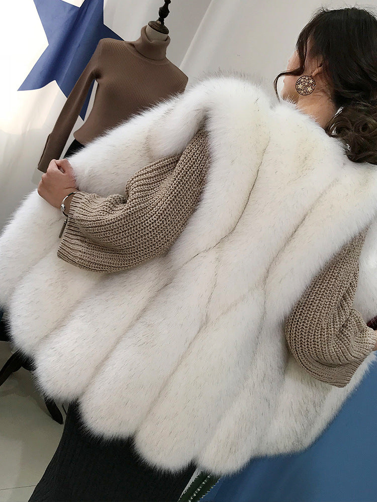 Women's Faux Fox Fur Sleeveless Vest