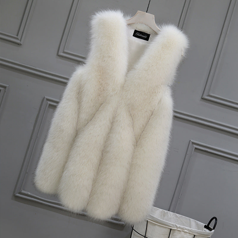Women's Faux Fox Fur Sleeveless Vest